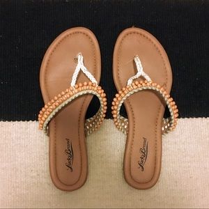 Lucky Brand Pastel Beaded Sandals